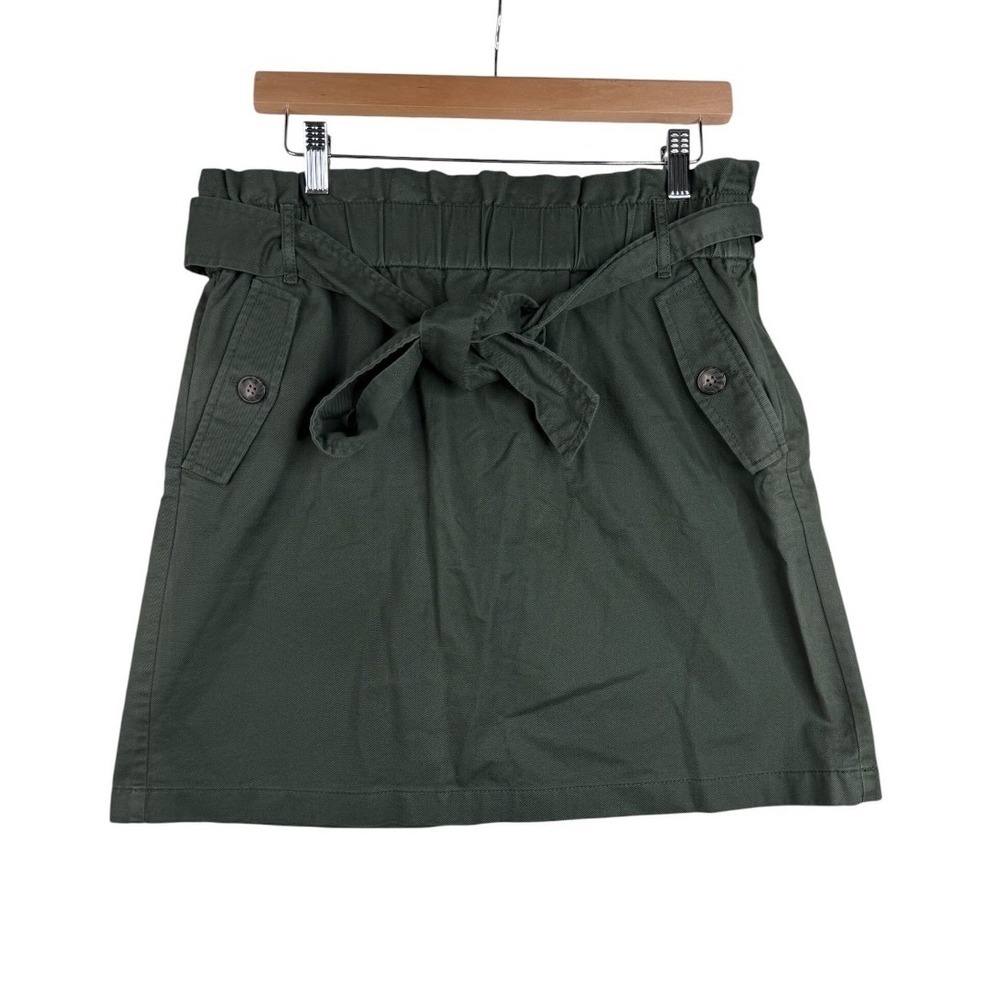 NWT Loft Women's Utility Paperbag Waist Mini Skirt size 10 Green